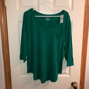 Kelly/Emerald Green 3/4 sleeve shirt
